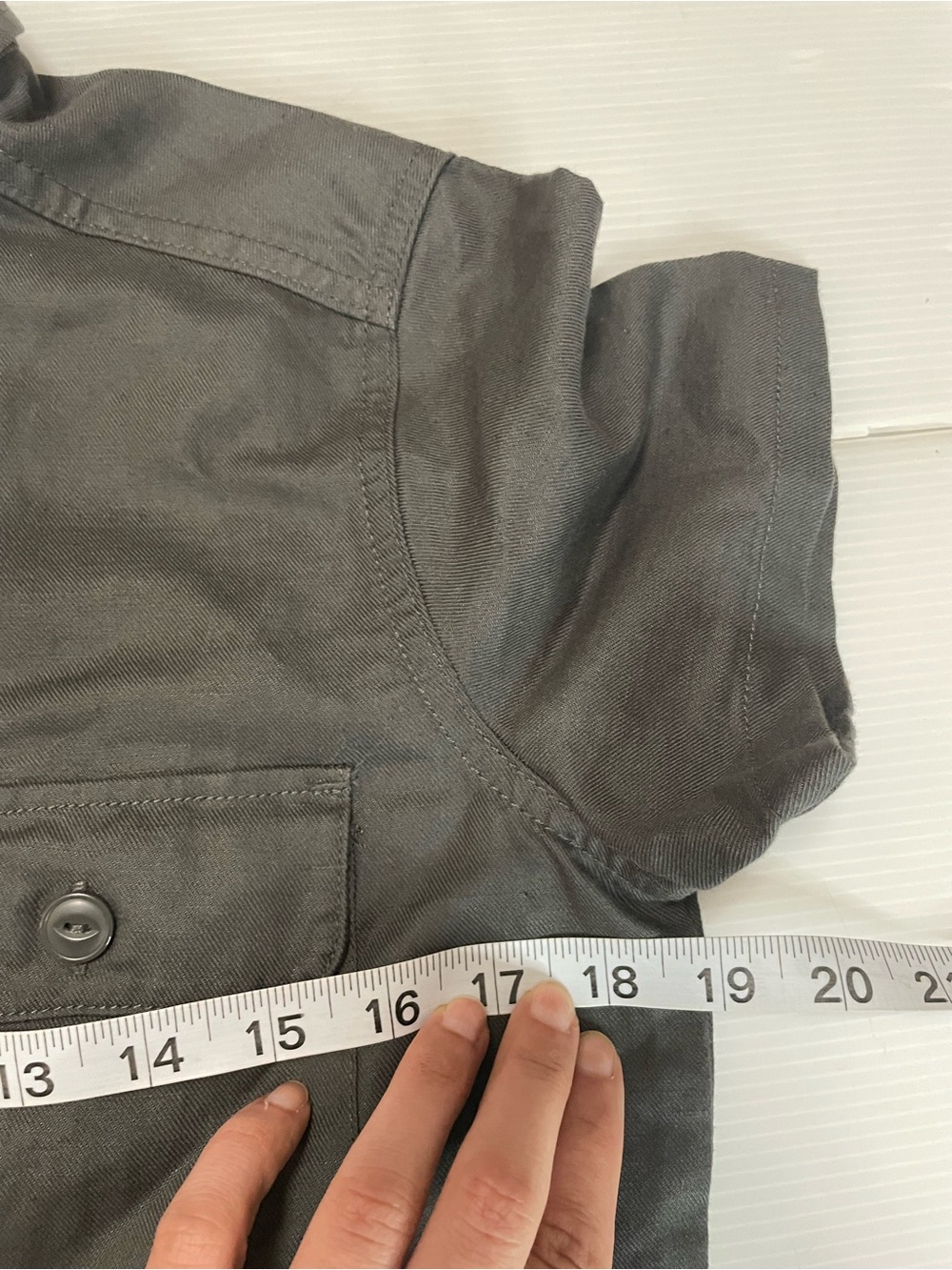 QUINCE Cotton Linen Twill Short Sleeve Coverall Jumpsuit S Charcoal Grey - Picture 12 of 15